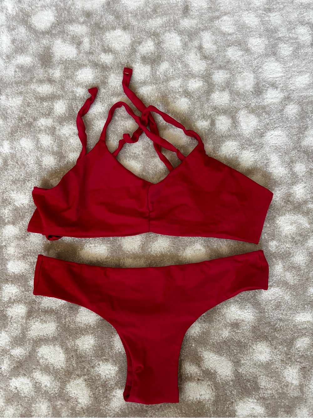 fused Hawaii Red lava Bikini Set -Ruched Top & Matching Kona Bottoms